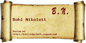 Bohl Nikolett névjegykártya