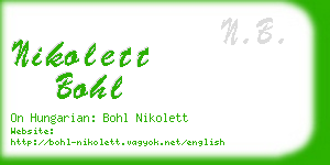 nikolett bohl business card